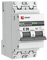 Выключатель автоматический EKF PROxima ВА47-63 2п 20А C 6кА картинка